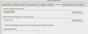 KeeFox Einstellungen Pfad KeePass Installation